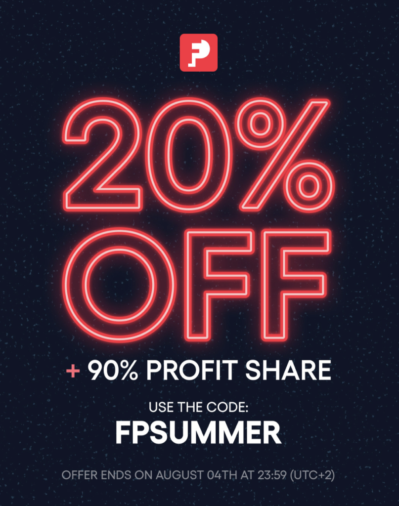 FunderPro Summer Flash Sale: 20% Off Challenges + 90% Profit Split